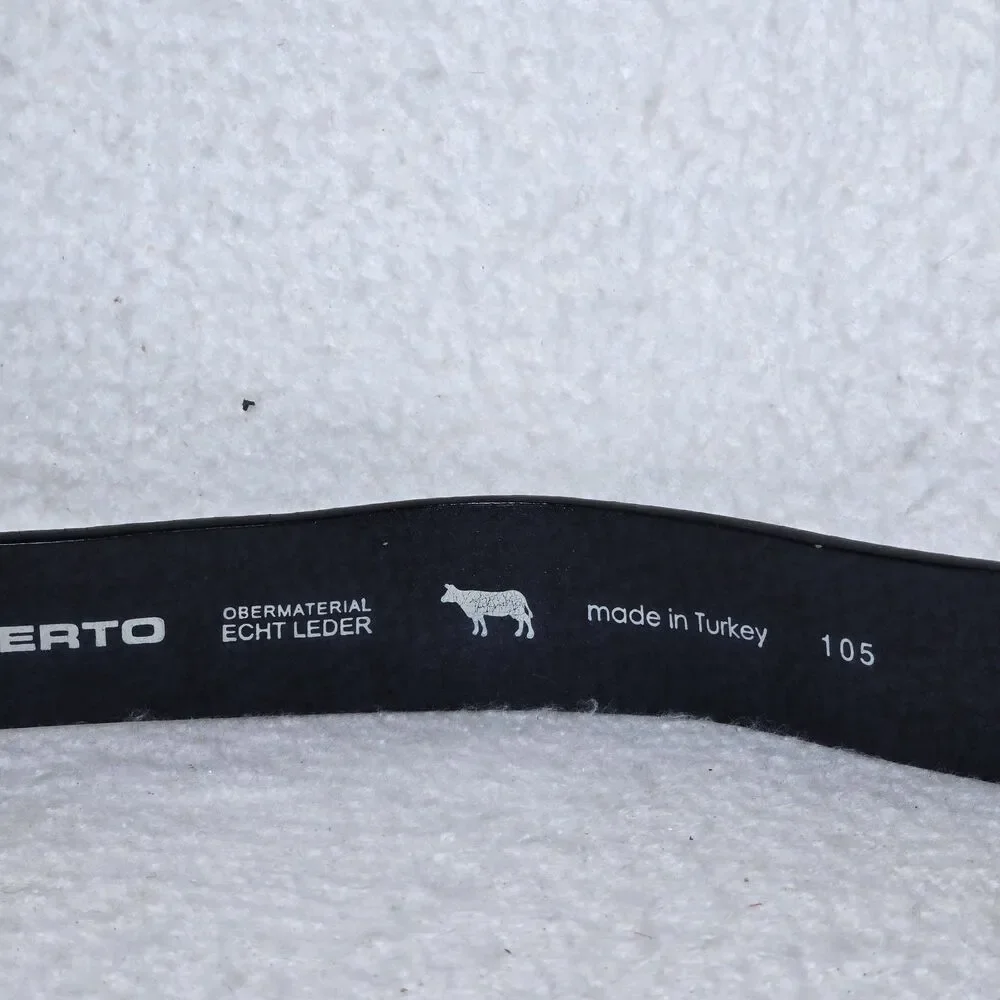 Alberto Navy Blue Leather Belt 45